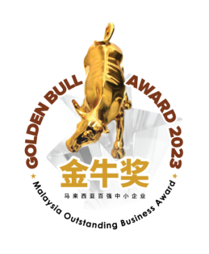 Golden Bull Award 2023 emblem — Malaysia Outstanding Business Award